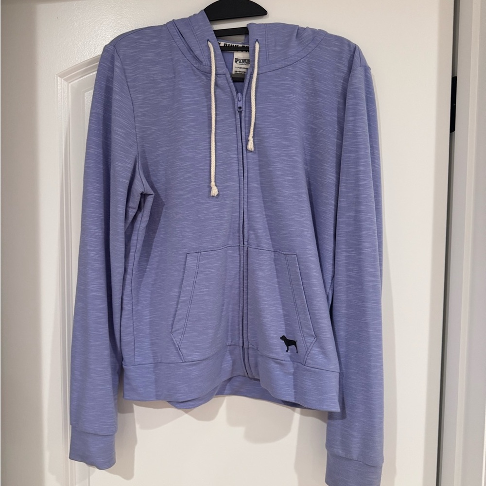 PINK Lightweight Purple Zip-Up Hoodie (small)